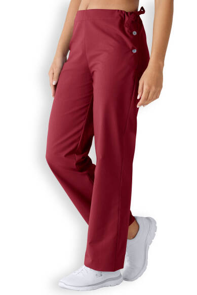 Pantalon Coton mixte - Boutonnage sur le côté rouge régence