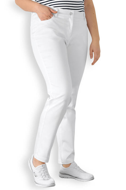 5-Pocket-Hose Damen Curved Weiß