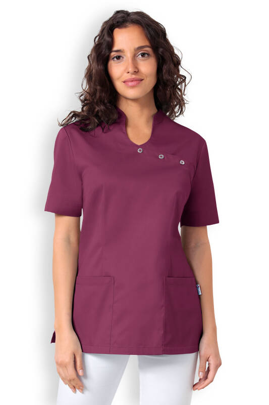 Damen-Schlupfkasack Druckknöpfe Berry