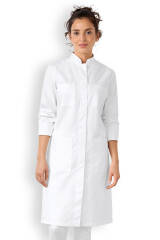 CLINIC WASH Mantel Damen - Stehkragen weiß