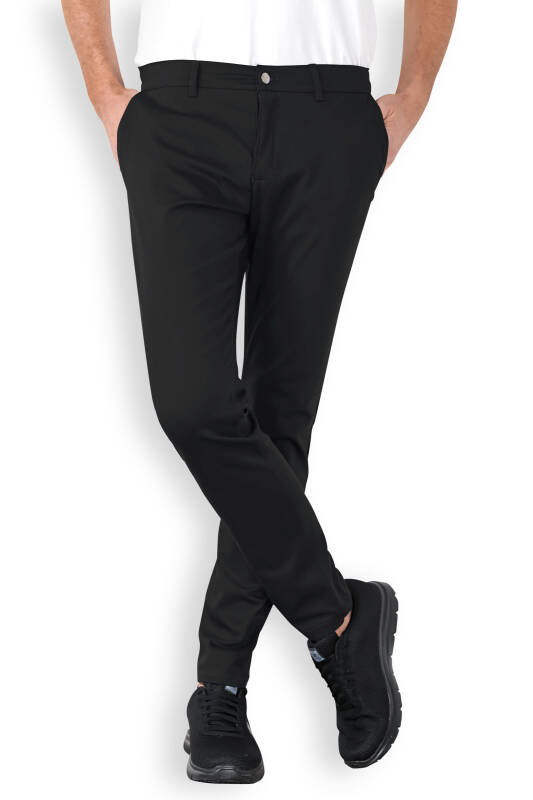 Comfort stretch broek heren - chino stijl zwart
