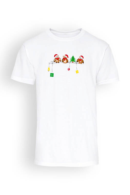 Shirt Unisex Motiv Weihnachten Eulen