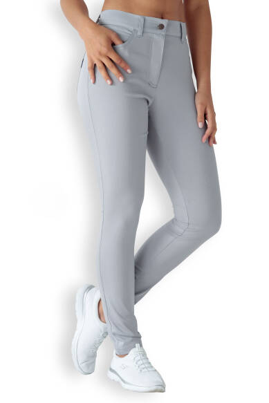 Comfort Stretch 5-Pocket Hose Damen - schlankes Bein grau