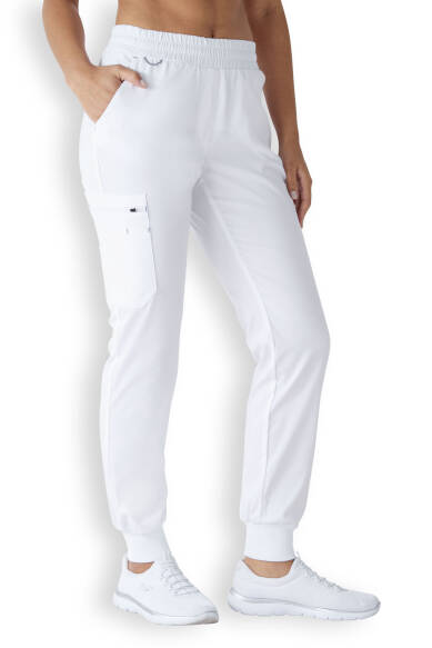 CLINIC WASH Pantalon Femme - Ceinture en maille blanc