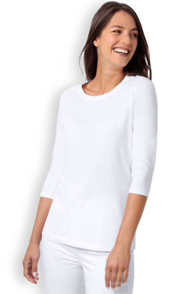 CORE T-shirt Femme - manche 3/4 blanc