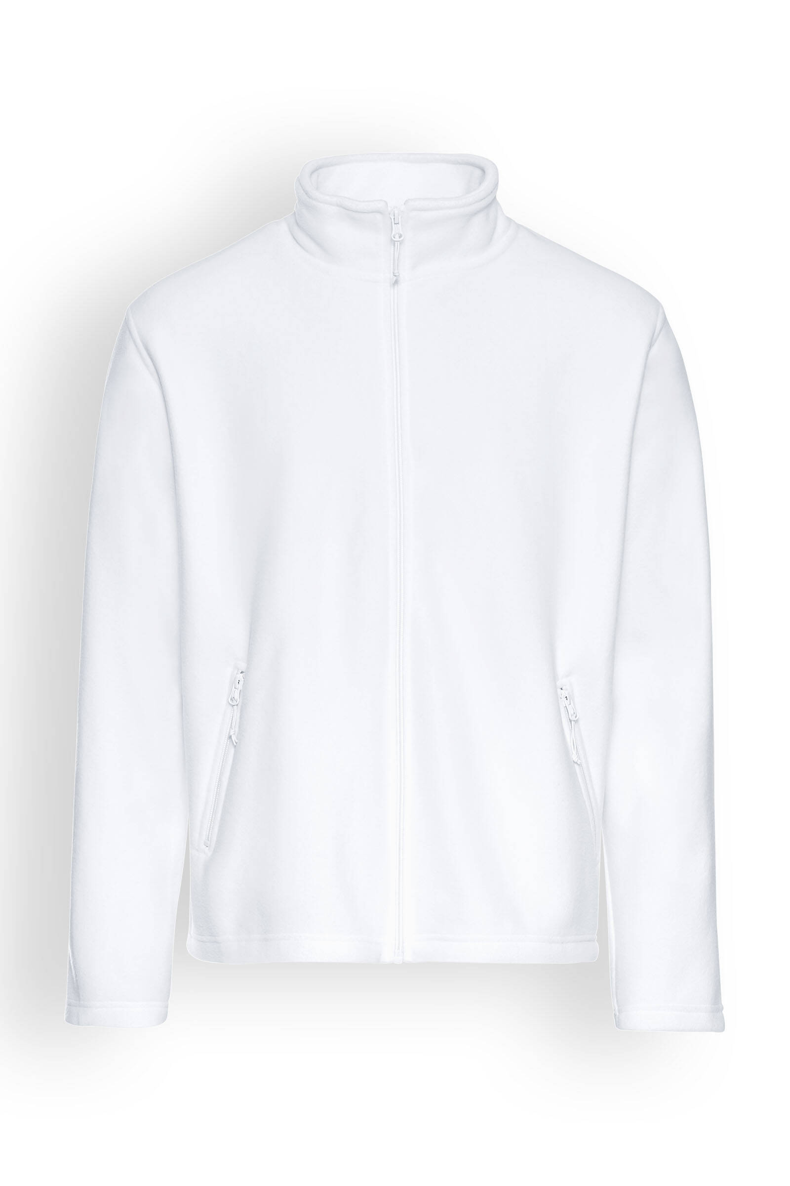 Fleecejacke Herren - Stehkragen weiß