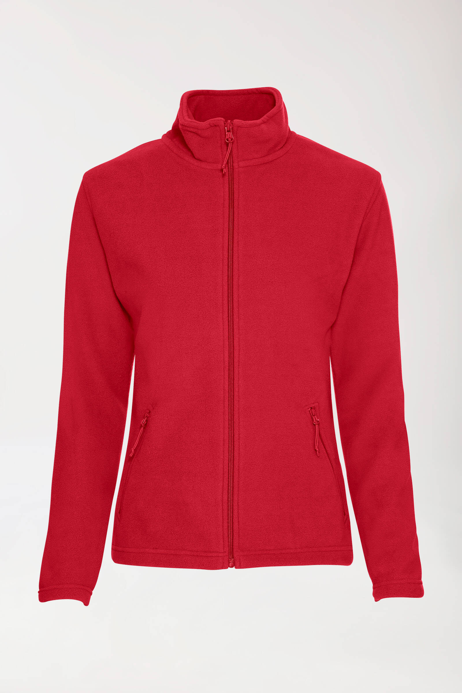 Veste polaire Femme - Col officier rouge pour femmes, rouge