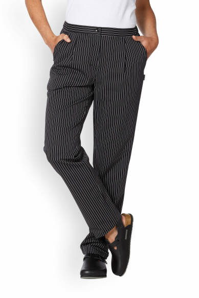 Gastro Pantalon Stretch Femme - Jambe droite noir/blanc