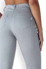 Comfort stretch 5-pocket broek dames - rechte pijp grijs