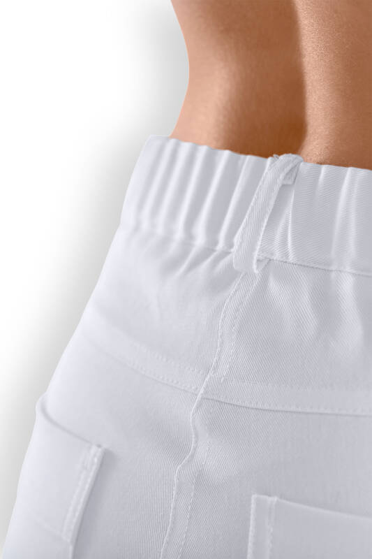 5-Pocket-Hose Damen Weiß hoher Bund