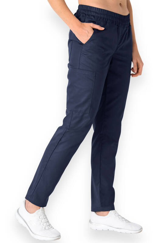 GREEN Pantalon Femme Ceinture elastiquee bleu navy CLINIC DRESS