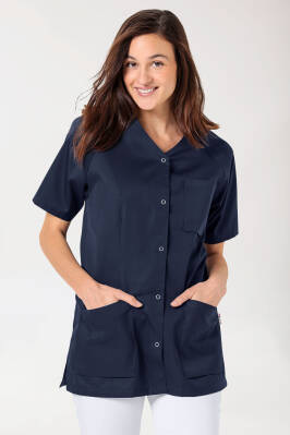 CORE Blouse Femme - Entièrement boutonnée bleu navy