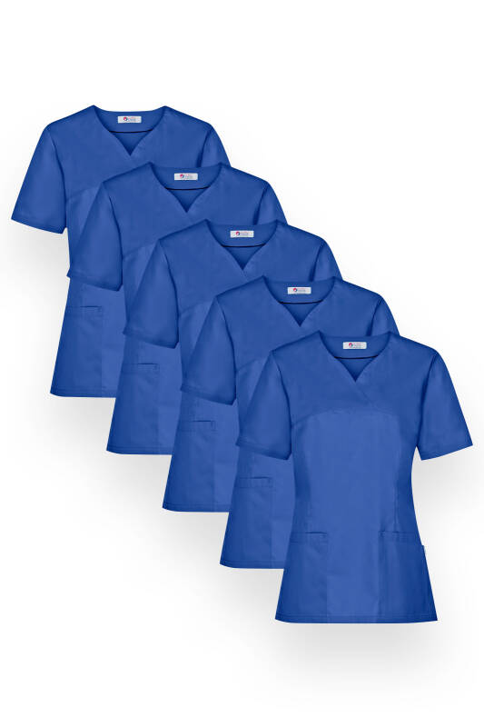 CORE oversteektuniek dames -5-pack- hartvormige hals koningsblauw