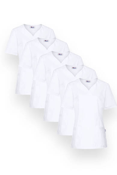 CORE lot de 5 Tuniques Femme - Décolleté Cœur blanc