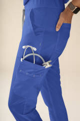 KAERE broek dames - zoom met elastische boord en beenzak blauw
