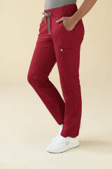 KAERE Pantalon Femme - avec poches cargo rouge