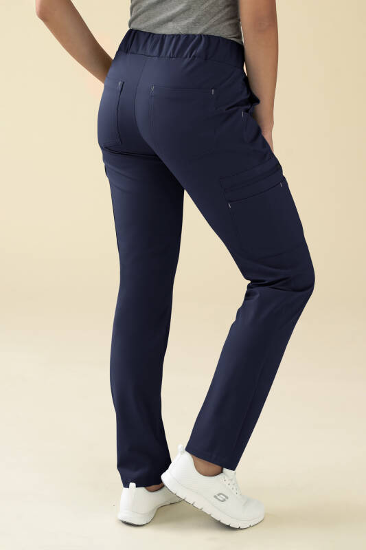 KAERE Pantalon Femme - avec poches cargo bleu navy