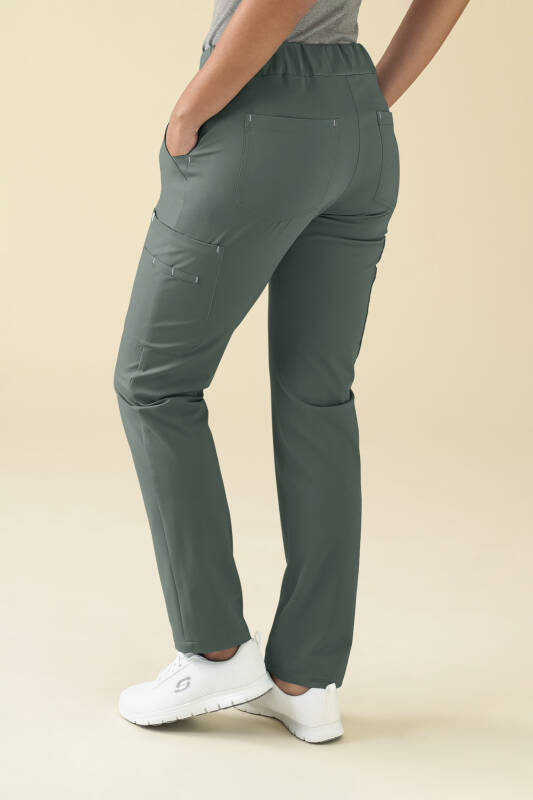 KAERE Pantalon Femme - avec poches cargo vert foncé