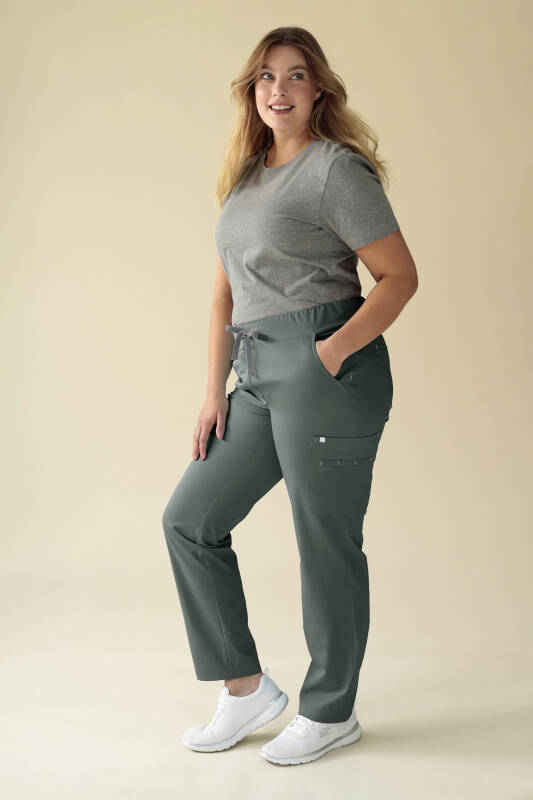 KAERE Pantalon Femme - avec poches cargo vert foncé