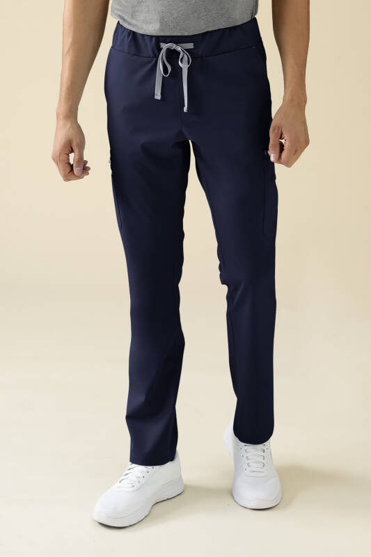 KAERE Pantalon Homme - avec poches cargo bleu navy