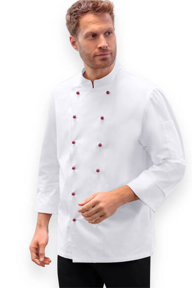 Gastro Veste de cuisine Homme - Patte 6 boutons - Manche longue blanc