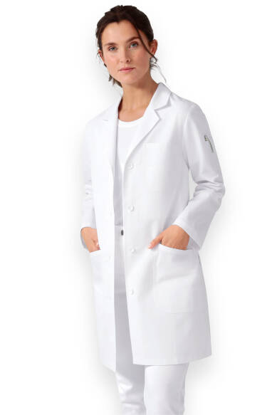 Mantel Damen - Reverskragen - durchgeknöpft weiß