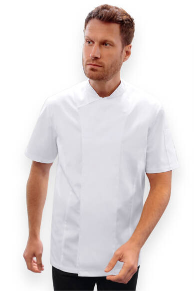 Gastro Veste de cuisine Homme - Patte 6 boutons - Manche courte blanc