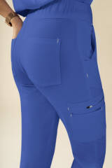 KAERE Pantalon Femme - Bord au bas des jambes Taille courte bleu