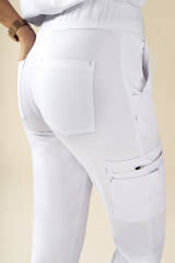 KAERE Pantalon Femme - Bas de jambe droit Taille courte blanc