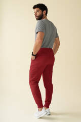 KAERE Pantalon Homme - Bord au bas des jambes Taille courte rouge