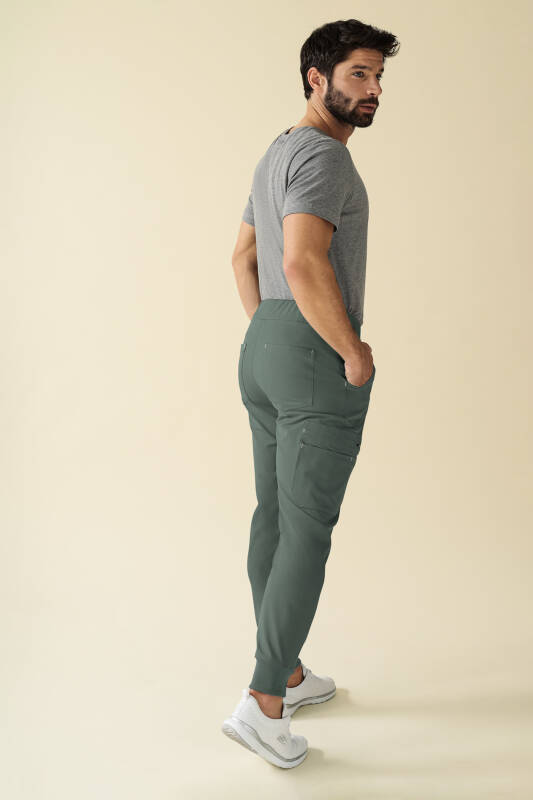 KAERE Pantalon Homme - Bord au bas des jambes Taille courte vert foncé