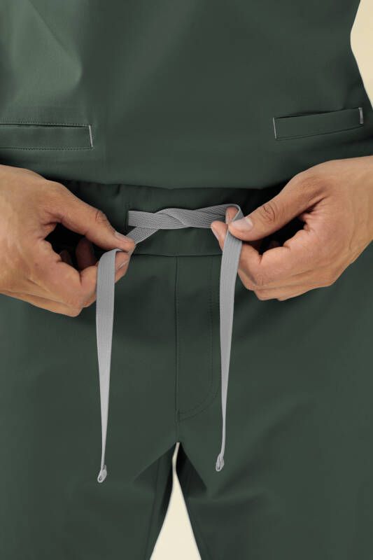 kaere Pantalon Homme - Bord au bas des jambes Taille courte vert foncé