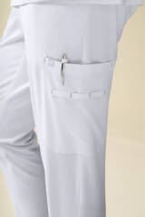 kaere Pantalon Homme - Bord au bas des jambes Taille courte blanc