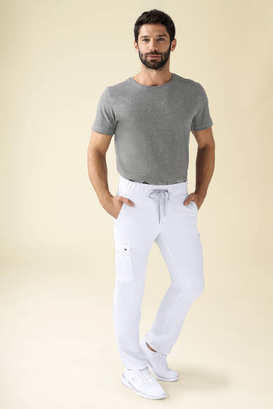 kaere Pantalon Homme - Bas de jambe droit Taille courte blanc