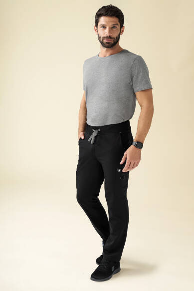 KAERE Pantalon Homme - avec poches cargo Taille courte noir