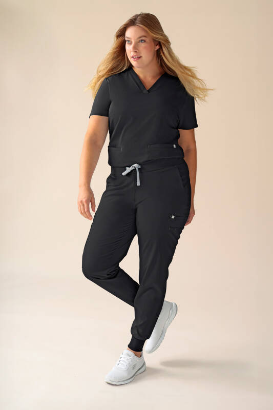 KAERE 3-pack oversteektuniek dames - V-hals zwart