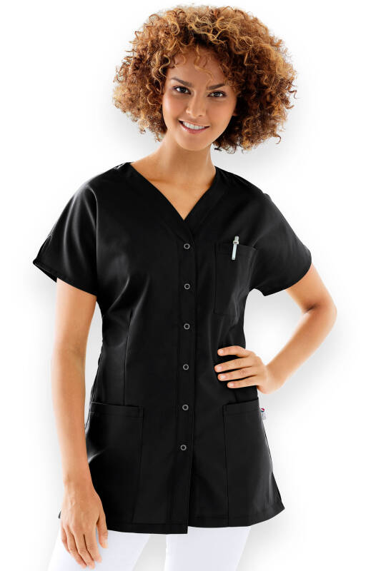 JUST STRONG tuniek dames - doorknoopsluiting zwart