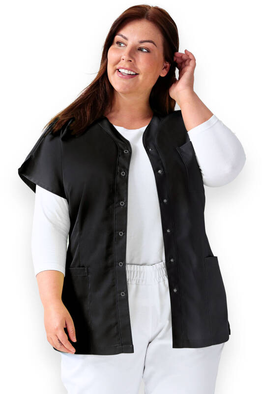 JUST STRONG tuniek dames - doorknoopsluiting zwart