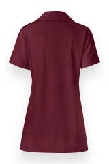 T-shirt long Femme en Piqué - Avec col bordeaux