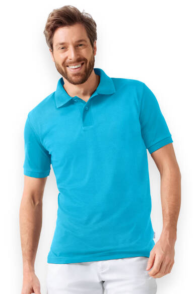 T-shirt Stretch Homme - Col polo turquoise