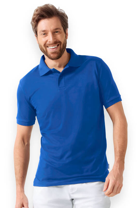 Stretch shirt heren - polokraag koningsblauw