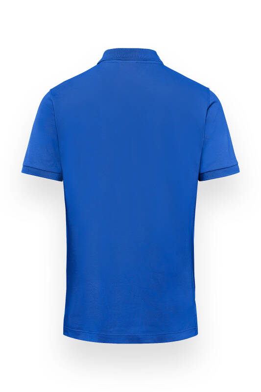 Stretch shirt heren - polokraag koningsblauw