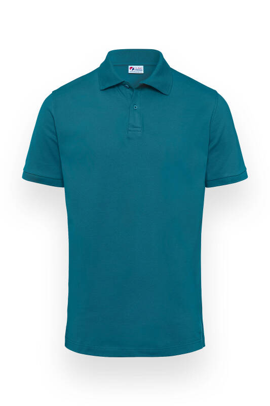 Stretch shirt heren - polokraag petrol
