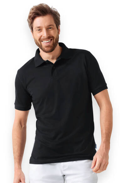 T-shirt Stretch Homme - Col polo noir