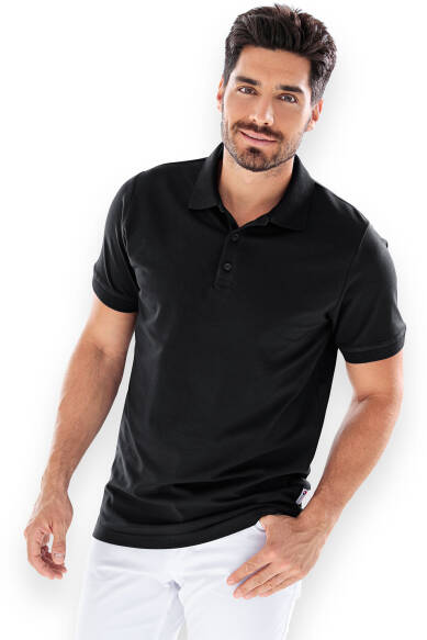 T-shirt Stretch Homme - Col polo - Boutonné noir