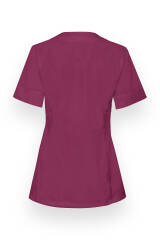 Beauty tuniek dames - bedekte knoopsluiting berry
