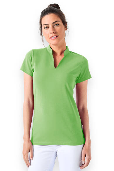 Stretch Shirt Damen - Stehkragen apfelgrün