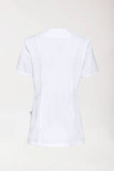 Stretch tuniek dames - met knoopluiting wit