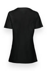 Piqué long-shirt dames - V-hals zwart