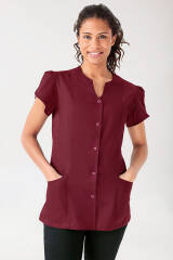 Beauty tuniek dames - met pofmouw bordeaux